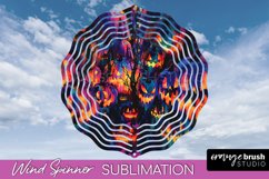 Neon Halloween Wind Spinner, Spooky Wind Spinner Sublimation Product Image 1