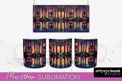 Neon Halloween Mug Wrap - Spooky Mug Sublimation Designs Product Image 1