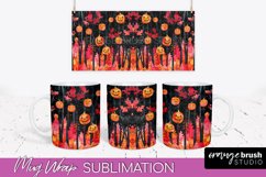 Neon Halloween Mug Wrap - Spooky Mug Sublimation Designs Product Image 1