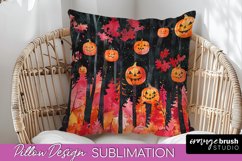 Neon Halloween Pillow Sublimation - Spooky Pillow Cover Product Image 1