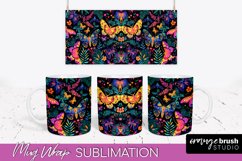 Neon Halloween Mug Wrap - Spooky Mug Sublimation Designs Product Image 1