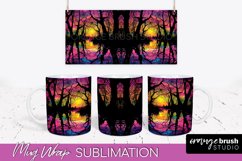 Neon Halloween Mug Wrap - Spooky Mug Sublimation Designs Product Image 1