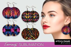 Neon Halloween Earrings - Spooky Round Earring Sublimation Product Image 1