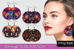 Neon Halloween Earrings - Spooky Round Earring Sublimation Product Image 1