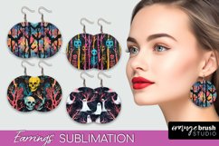 Neon Halloween Earrings - Spooky Round Earring Sublimation Product Image 1