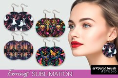 Neon Halloween Earrings - Spooky Round Earring Sublimation Product Image 1