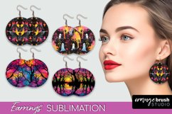 Neon Halloween Earrings - Spooky Round Earring Sublimation Product Image 1