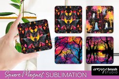 Neon Halloween Magnet Sublimation - Spooky Magnet Design Product Image 1