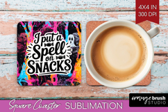 Sarcastic Quote Square Coaster - Halloween Coaster PNG Product Image 1