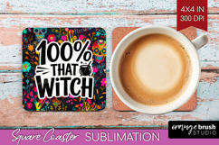 Sarcastic Quote Square Coaster - Halloween Coaster PNG Product Image 1