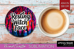 Sarcastic Quote Round Coaster - Halloween Coaster PNG Product Image 1