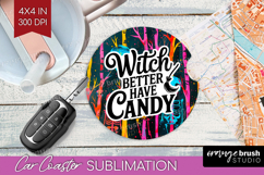 Sarcastic Quote Car Coaster - Halloween Coaster PNG Product Image 1