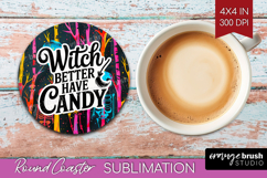 Sarcastic Quote Round Coaster - Halloween Coaster PNG Product Image 1
