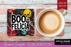 Sarcastic Quote Square Coaster - Halloween Coaster PNG Product Image 1