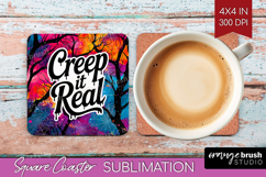 Sarcastic Quote Square Coaster - Halloween Coaster PNG Product Image 1