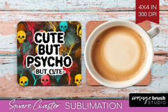 Sarcastic Quote Square Coaster - Halloween Coaster PNG Product Image 1