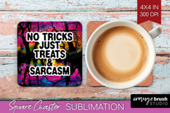 Sarcastic Quote Square Coaster - Halloween Coaster PNG Product Image 1