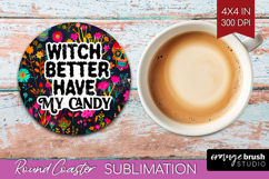 Sarcastic Quote Round Coaster - Halloween Coaster PNG Product Image 1
