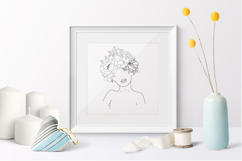 Girl With Flowers SVG / Girl With Flower Head Clipart Image Product Image 3