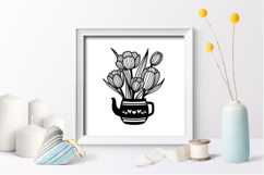 Flower wall decor svg / Tulip Flowers Bouquet Png Product Image 2