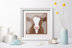Cow layered paper cut svg / farm paper Product Image 2