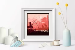 Fishing layered papercut| SVG Fishing 3D Paper Cut Light box Product Image 2