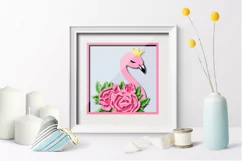 tropical flamingo layered paper cut| flamingo svg layered Product Image 2