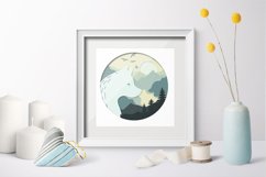 Wolf in the forest layered paper cut SVG Product Image 2