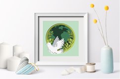 Planet and Dove layered paper cut / earth layered paper cut Product Image 2