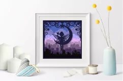 Fairy and moon in the city SVG paper cricut Product Image 2