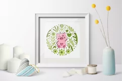 Animal SVG| Layered papercut | Piggy animal papercut Product Image 2