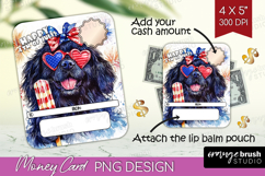 Newfoundland Dog Money Card PNG 4th of July Money Card Product Image 1