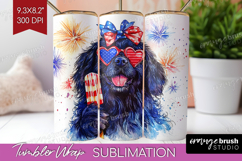 Newfoundland Dog Tumbler Wrap 4th Of July Tumbler PNG Product Image 1