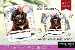 Newfoundland Dog Money Card PNG 4th of July Money Card Product Image 1