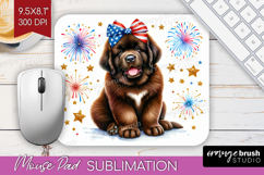 Newfoundland Dog Mouse Pad Sublimation Patriotic Dog PNG Product Image 1