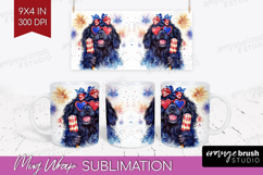 Newfoundland Dog Mug Wrap 4th Of July Mug PNG Sublimation Product Image 1