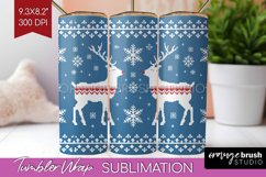 Nordic Christmas Tumbler Wrap - Winter Tumbler PNG Product Image 1
