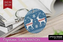 Nordic Christmas Keychain PNG - Winter Keychain Sublimation Product Image 1