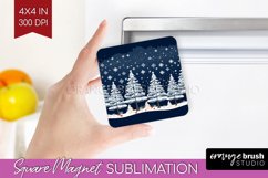 Nordic Christmas Magnet Sublimation - Winter Magnet PNG Product Image 1