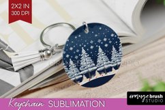 Nordic Christmas Keychain PNG - Winter Keychain Sublimation Product Image 1