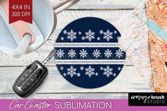 Nordic Christmas Car Coaster - Winter Coaster Sublimatoin Product Image 1