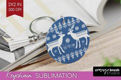 Nordic Christmas Keychain PNG - Winter Keychain Sublimation Product Image 1