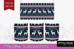 Nordic Christmas Mug Wrap - Winter 15 oz Mug Sublimation Product Image 1