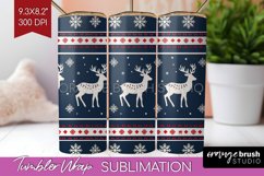 Nordic Christmas Tumbler Wrap - Winter Tumbler PNG Product Image 1