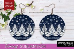 Nordic Christmas Round Earrings, Winter Earring Sublimation Product Image 1