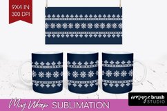 Nordic Christmas Mug Wrap - Winter 15 oz Mug Sublimation Product Image 1