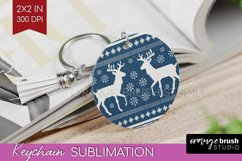 Nordic Christmas Keychain PNG - Winter Keychain Sublimation Product Image 1