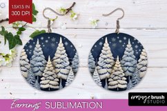 Nordic Christmas Round Earrings, Winter Earring Sublimation Product Image 1