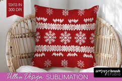 Nordic Christmas Pillow Sublimation - Winter Pillow Cover Product Image 1