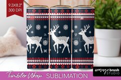 Nordic Christmas Tumbler Wrap - Winter Tumbler PNG Product Image 1